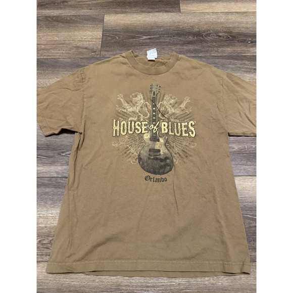 Y2K‎ House Of Blues Orlando Music Graphic Tee Shirt Brown Men's Large Clean - Picture 2 of 7